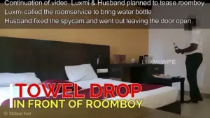 Towel Drop Nude Show To Roomboy - featuring Luxmi Wife
